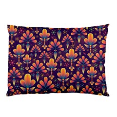 Floral Abstract Purple Pattern Pillow Case by paulaoliveiradesign