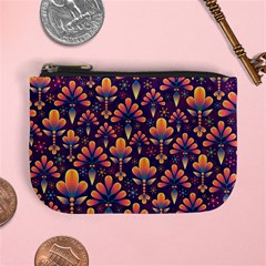 Floral Abstract Purple Pattern Mini Coin Purses by paulaoliveiradesign