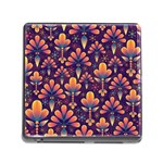 Floral Abstract Purple Pattern Memory Card Reader (Square) Front