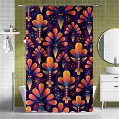 Floral Abstract Purple Pattern Shower Curtain 48  X 72  (small)  by paulaoliveiradesign