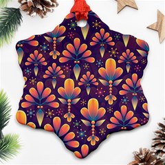 Floral Abstract Purple Pattern Ornament (snowflake) by paulaoliveiradesign