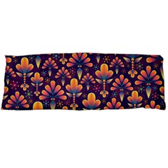 Floral Abstract Purple Pattern Body Pillow Case (dakimakura) by paulaoliveiradesign