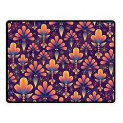 Floral Abstract Purple Pattern Double Sided Fleece Blanket (small)  by paulaoliveiradesign