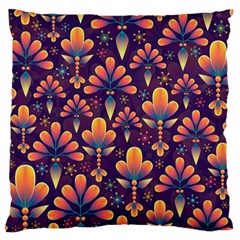 Floral Abstract Purple Pattern Standard Flano Cushion Case (one Side) by paulaoliveiradesign