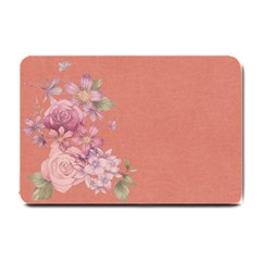 Flower Illustration Rose Floral Pattern Small Doormat  by paulaoliveiradesign