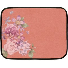 Flower Illustration Rose Floral Pattern Fleece Blanket (mini) by paulaoliveiradesign