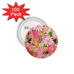 Pink Flowers Floral Pattern 1 75  Buttons (100 Pack)  by paulaoliveiradesign