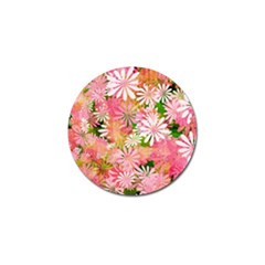 Pink Flowers Floral Pattern Golf Ball Marker (10 Pack) by paulaoliveiradesign