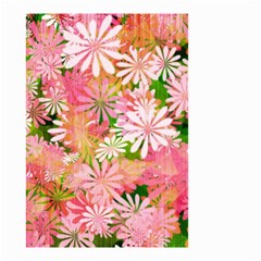 Pink Flowers Floral Pattern Small Garden Flag (two Sides) by paulaoliveiradesign