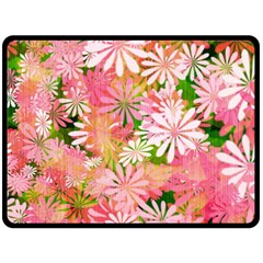 Pink Flowers Floral Pattern Double Sided Fleece Blanket (large)  by paulaoliveiradesign