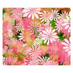 Pink Flowers Floral Pattern Double Sided Flano Blanket (small)  by paulaoliveiradesign