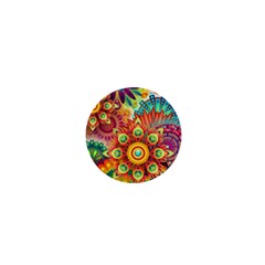 Colorful Abstract Pattern Kaleidoscope 1  Mini Buttons