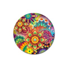 Colorful Abstract Pattern Kaleidoscope Magnet 3  (round)