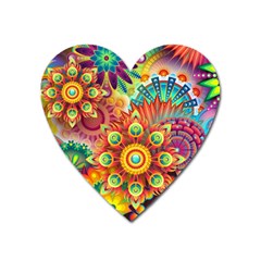 Colorful Abstract Pattern Kaleidoscope Heart Magnet