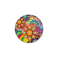 Colorful Abstract Pattern Kaleidoscope Golf Ball Marker by paulaoliveiradesign