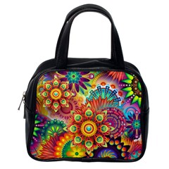 Colorful Abstract Pattern Kaleidoscope Classic Handbags (one Side) by paulaoliveiradesign