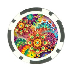 Colorful Abstract Pattern Kaleidoscope Poker Chip Card Guard (10 Pack) by paulaoliveiradesign