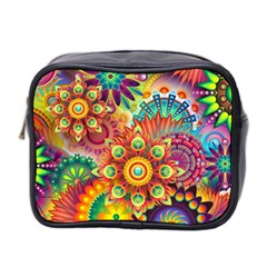 Colorful Abstract Pattern Kaleidoscope Mini Toiletries Bag 2-side by paulaoliveiradesign