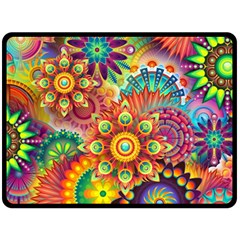 Colorful Abstract Pattern Kaleidoscope Fleece Blanket (large)  by paulaoliveiradesign