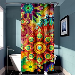 Colorful Abstract Pattern Kaleidoscope Shower Curtain 36  X 72  (stall)  by paulaoliveiradesign