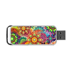 Colorful Abstract Pattern Kaleidoscope Portable Usb Flash (one Side)