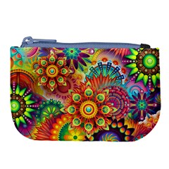 Colorful Abstract Pattern Kaleidoscope Large Coin Purse by paulaoliveiradesign