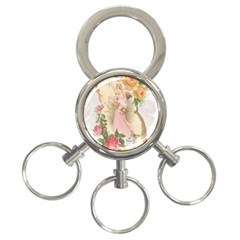 Vintage Floral Illustration 3-ring Key Chains by paulaoliveiradesign