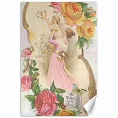 Vintage Floral Illustration Canvas 24  X 36  by paulaoliveiradesign