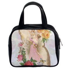 Vintage Floral Illustration Classic Handbags (2 Sides) by paulaoliveiradesign