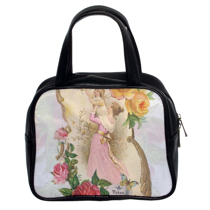 Vintage Floral Illustration Classic Handbags (2 Sides)