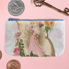 Vintage Floral Illustration Large Coin Purse