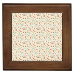 Colorful Pink Floral Cute Pattern Framed Tiles by paulaoliveiradesign