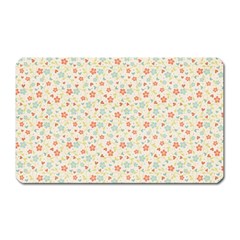 Colorful Pink Floral Cute Pattern Magnet (rectangular) by paulaoliveiradesign