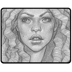 Dreaded Princess  Double Sided Fleece Blanket (medium)  by shawnstestimony