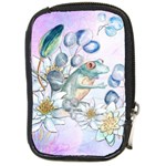 Funny, Cute Frog With Waterlily And Leaves Compact Camera Cases Front