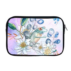 Funny, Cute Frog With Waterlily And Leaves Apple Macbook Pro 17  Zipper Case by FantasyWorld7