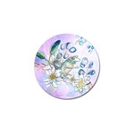 Funny, Cute Frog With Waterlily And Leaves Golf Ball Marker Front