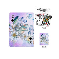 Funny, Cute Frog With Waterlily And Leaves Playing Cards 54 (mini)  by FantasyWorld7