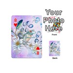 Funny, Cute Frog With Waterlily And Leaves Playing Cards 54 (Mini)  Front - Heart8