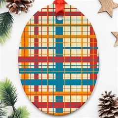 Plaid Pattern Ornament (oval) by linceazul