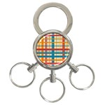 Plaid Pattern 3-Ring Key Chains Front