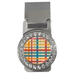 Plaid Pattern Money Clips (CZ)  Front