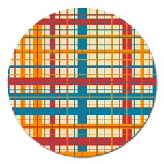 Plaid Pattern Magnet 5  (round) by linceazul