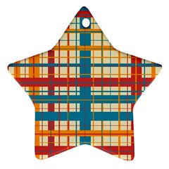 Plaid Pattern Star Ornament (two Sides) by linceazul