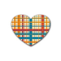 Plaid Pattern Heart Coaster (4 Pack)  by linceazul