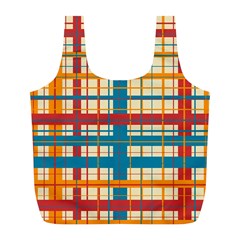 Plaid Pattern Full Print Recycle Bags (l)  by linceazul