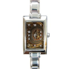 Steampunk, Awesoeme Clock, Rusty Metal Rectangle Italian Charm Watch by FantasyWorld7