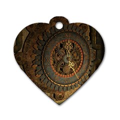 Steampunk, Awesoeme Clock, Rusty Metal Dog Tag Heart (one Side) by FantasyWorld7