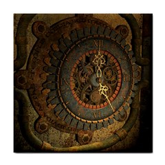 Steampunk, Awesoeme Clock, Rusty Metal Tile Coasters by FantasyWorld7