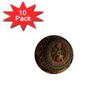 Steampunk, Awesoeme Clock, Rusty Metal 1  Mini Magnet (10 pack)  Front